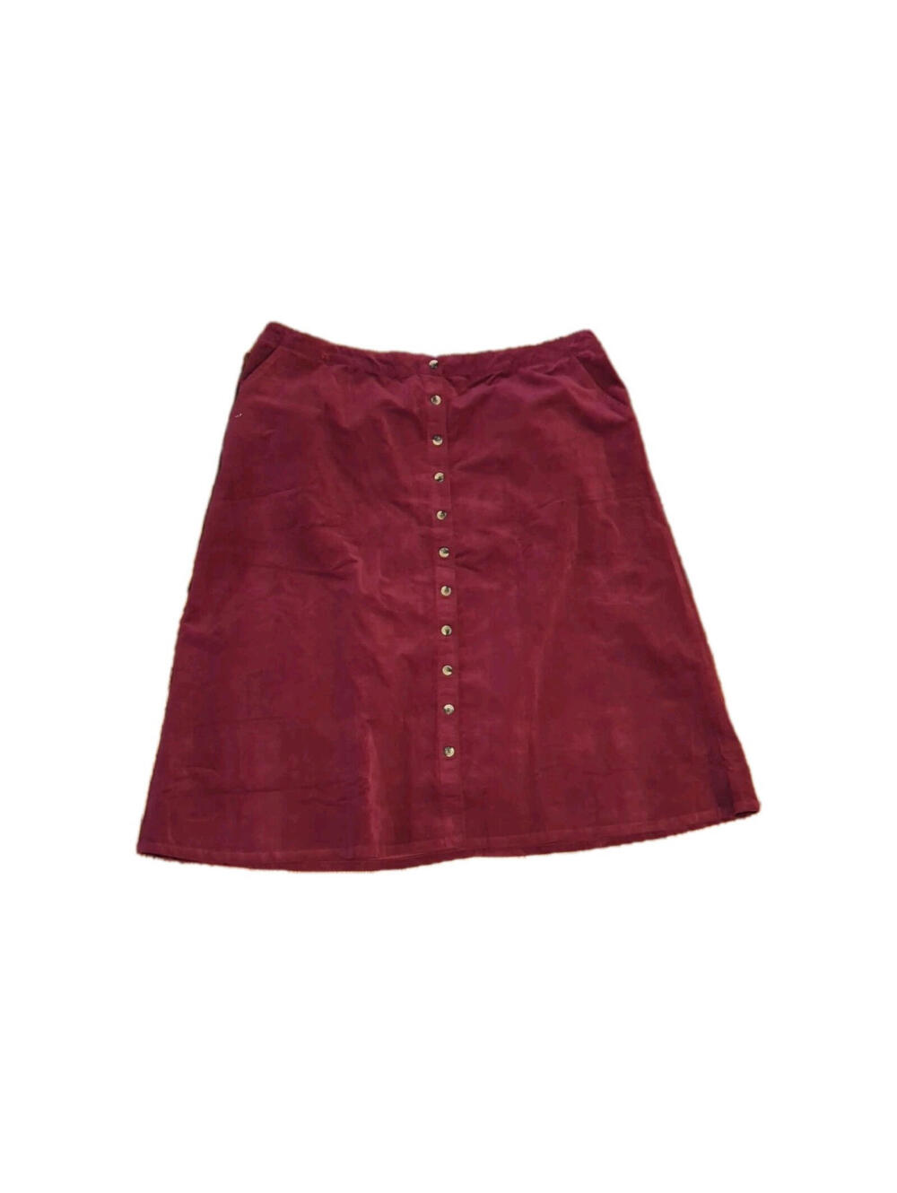 Corduroy Midi Skirt 28W Berry Pink Boho Relaxed Lagenlook NWT Woman Within